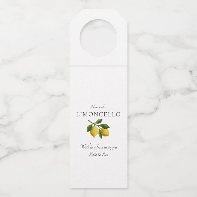 Étiquettes Pour Bouteilles Mariage d'événement moderne Yellow Lemon Limoncell (Devant)