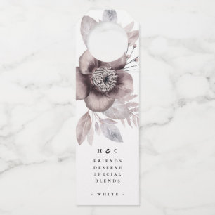 Étiquettes Pour Bouteilles Mariage Élégant Aquarelle Florale Romantique