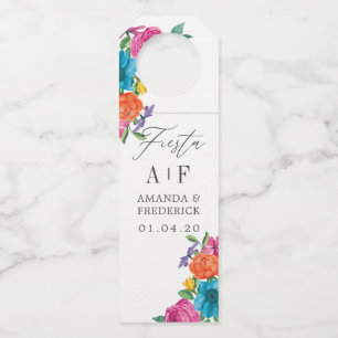 Étiquettes Pour Bouteilles Mariage Fête Florale Aquarelle