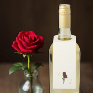 Étiquettes Pour Bouteilles Mariage Rose Ivory Gold