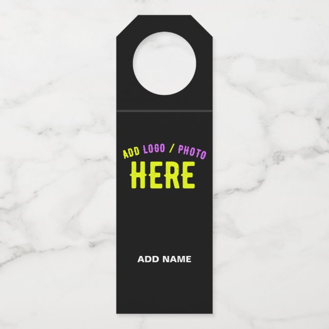 ÉTIQUETTES POUR BOUTEILLES MARQUE NOIRE PERSONNALISABLE VERIFIEE DE STYLE MOD (Devant)
