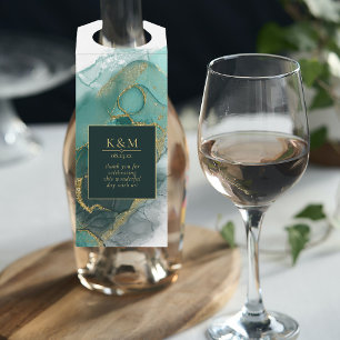 Étiquettes Pour Bouteilles Moody Ink Emerald Gold ID Abstrait988