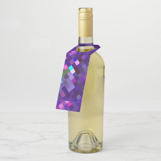 Étiquettes Pour Bouteilles Motif Pixelé - Violet