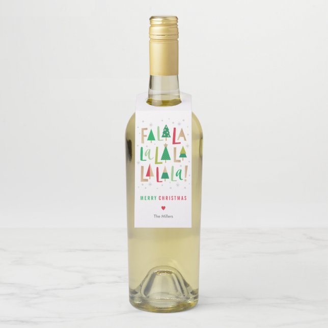 Étiquettes Pour Bouteilles Noël des arbres joyeux (Sur bouteille)