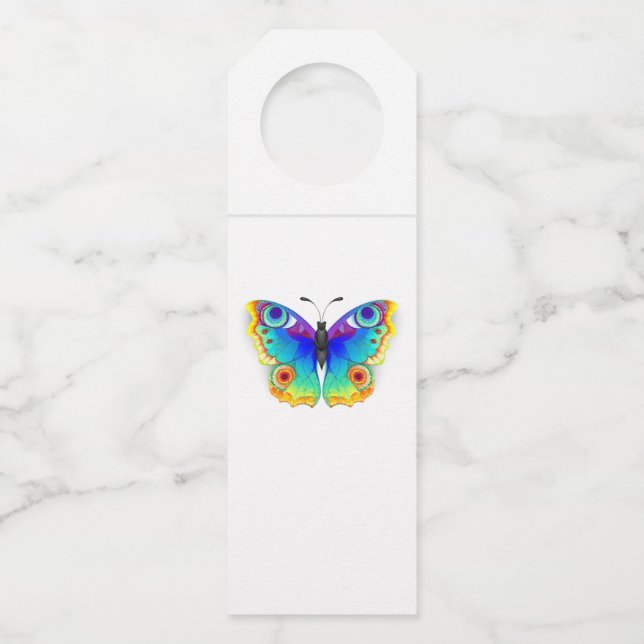 Étiquettes Pour Bouteilles Oeil de paon arc-en-ciel (Devant)