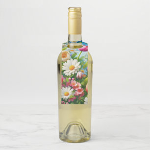 Étiquettes Pour Bouteilles OEuvre florale/printanière