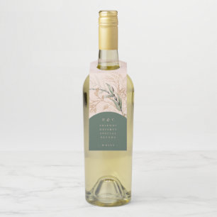 Étiquettes Pour Bouteilles Or Abstrait Eucalyptus Moderne Verdure mousse
