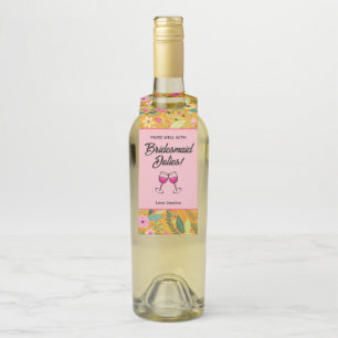 Étiquettes Pour Bouteilles Paire Bien Avec Le Vin Bridesmaid Duty