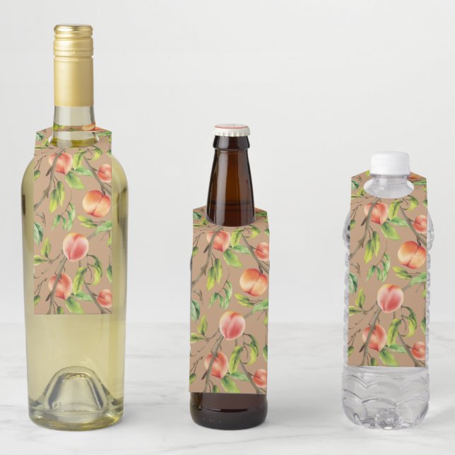 Étiquettes Pour Bouteilles Pêche sur l'arbre (En situation)