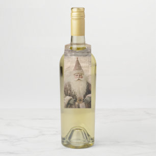 Étiquettes Pour Bouteilles Père Noël Vintage Fêtes