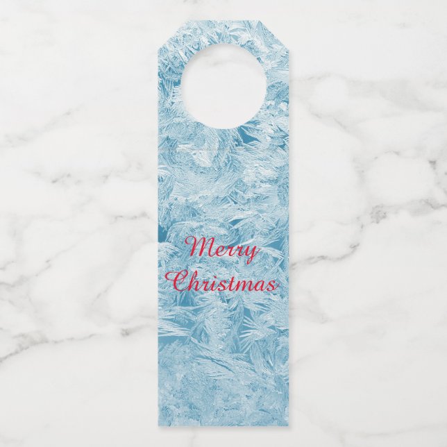 Étiquettes Pour Bouteilles plumes et flocons bleus abstraits (Devant)