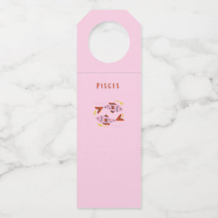 Étiquettes Pour Bouteilles Poissons roses, zodiaque, impression signe du zodi