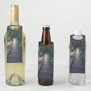 Étiquettes Pour Bouteilles Pont suspendu simple rivière Idrijca, Slovénie