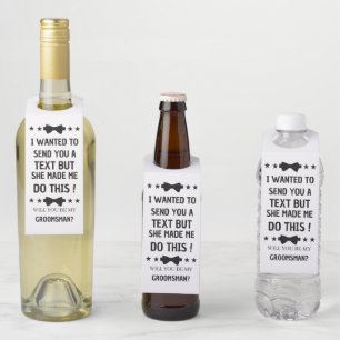 Étiquettes Pour Bouteilles Proposition de Groomsmen amusant   Proposition Bes