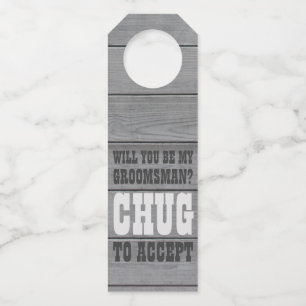 Étiquettes Pour Bouteilles Proposition du Groomsman Chug pour accepter Faux W
