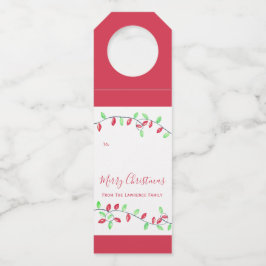 Étiquettes Pour Bouteilles Red Green String Lights cadeau de Noël
