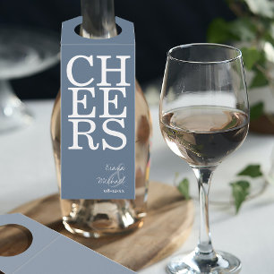 Étiquettes Pour Bouteilles Reflections Mariage Cheers Dusty Blue ID774