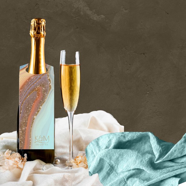Étiquettes Pour Bouteilles Résumé Strates de paillettes de mariage SB ID903 (Wine Bottle In Situ)