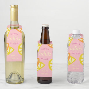 Étiquettes Pour Bouteilles Rose 30e anniversaire Mexicains Adios 20s Favour