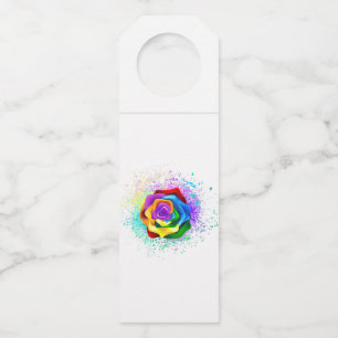 Étiquettes Pour Bouteilles Rose arc-en-ciel coloré