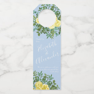 Étiquettes Pour Bouteilles Rose jaune et bleu clair Vintage Mariage de printe