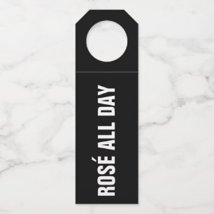 Étiquettes Pour Bouteilles ROSÉ TOUTE LA JOURNÉE sur Noir