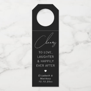 Étiquettes Pour Bouteilles Salutations Pour Aimer Rire & Heureux   Mariage no