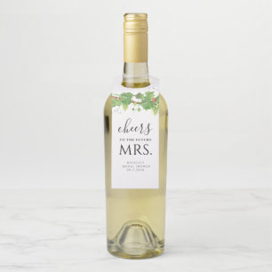 Étiquettes Pour Bouteilles Salutations Pour L'Avenir Mme Fête des mariées Vin
