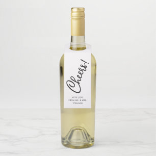 Étiquettes Pour Bouteilles Script manuscrit   Balise Bouteille de bienvenue