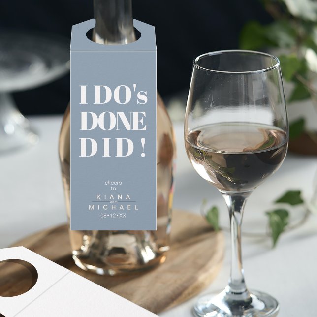 Étiquettes Pour Bouteilles Simple amusant je fais fait Dusty Blue ID819 (Front/Back In Situ)