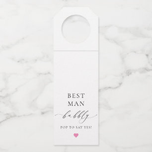 Étiquettes Pour Bouteilles Tag du porte-bouteille Ellesmere Best Man Bubbly