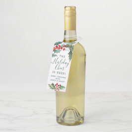 Étiquettes Pour Bouteilles Tags Holiday Holly Bottle Hanger Noël