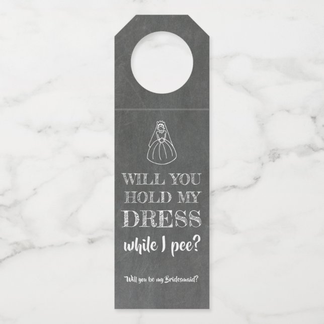 Étiquettes Pour Bouteilles Tandis que I Pee - Drôle Bridesmaid Proposition (Devant)