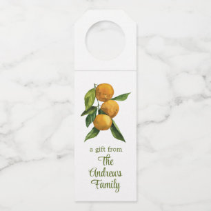 Étiquettes Pour Bouteilles Tangerines organiques à l'aquarelle