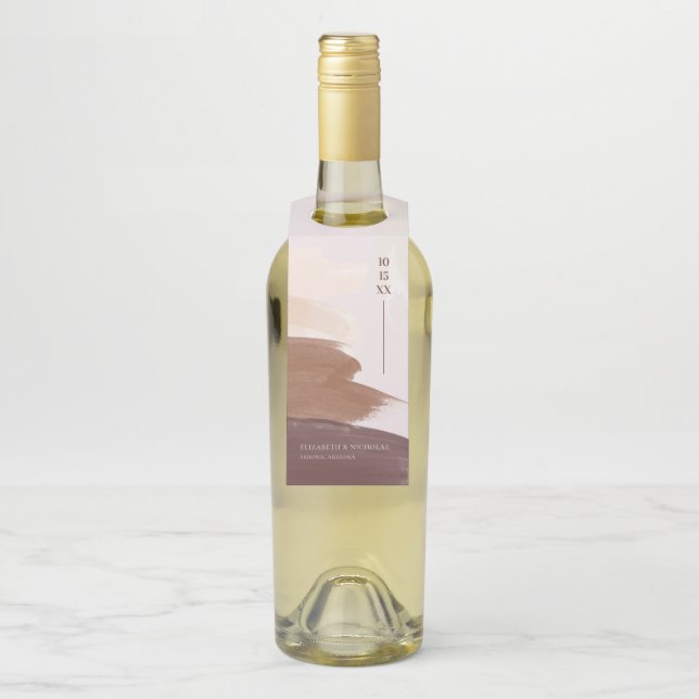Étiquettes Pour Bouteilles Terracotta épicée moderne | Mariage de monogramme (Sur bouteille)