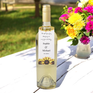 Étiquettes Pour Bouteilles Tournesol jaune aquarelle floral
