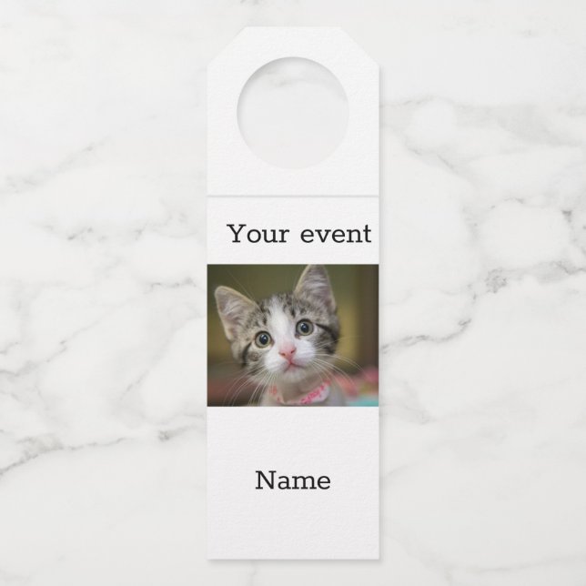 Étiquettes Pour Bouteilles Un chaton mignon aux yeux verts (Devant)