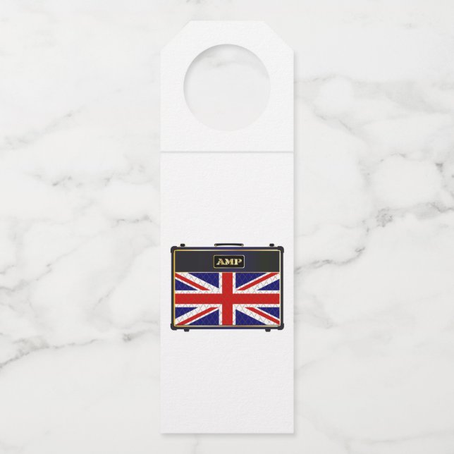 Étiquettes Pour Bouteilles Union Jack Guitar Amplifier (Devant)