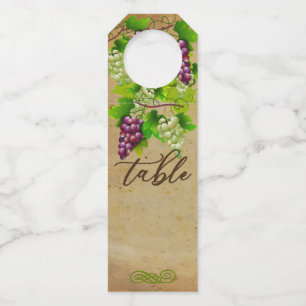 Étiquettes Pour Bouteilles Vignoble Mariage Winery Grappes Numéro de tableau