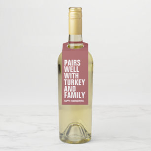Étiquettes Pour Bouteilles Vin de Thanksgiving audacieux