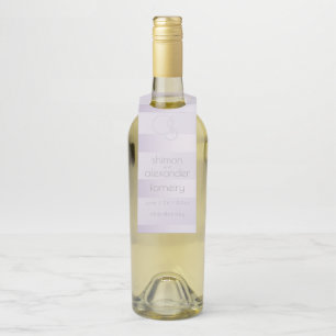 Étiquettes Pour Bouteilles Vin mariage   Monogramme Lilac Shimmer Stripes