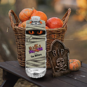 Étiquettes Pour Bouteilles Yeux de Momie Halloween Orange ID685