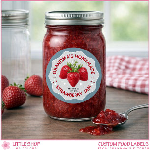 Étiquettes pour pots de confiture de fraises maiso