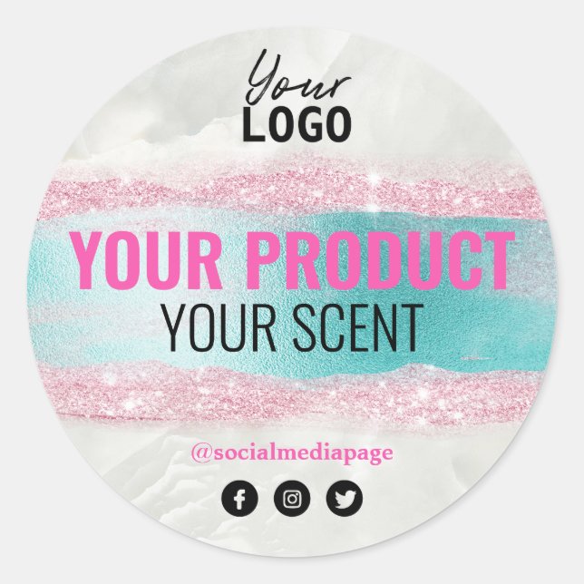 Étiquettes Pour Spa Et Skincare Pink Blue (Devant)