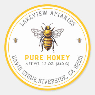 Étiquettes Premium Pure Honey Jar   Personnalisé s