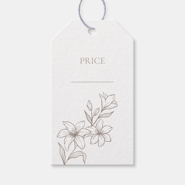 Étiquettes Prix Floral Minimal Chic (Devant)
