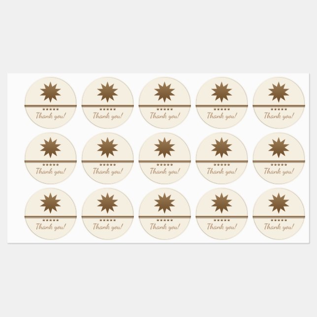 Étiquettes professionnelles en or brossé 5 étoiles (Feuille)