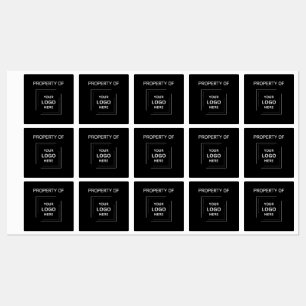 Étiquettes Propriété de la société Black Logo Actif