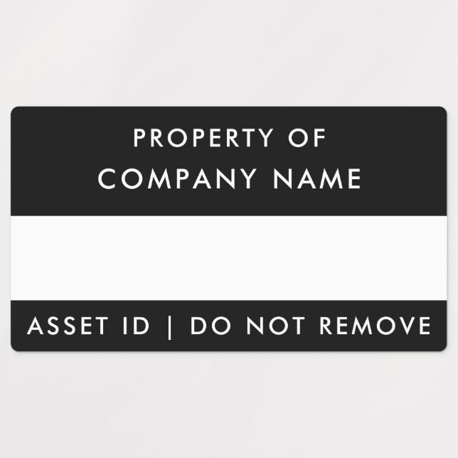 Étiquettes Propriété de la société | ID d'actif d'entreprise  (Design 1)