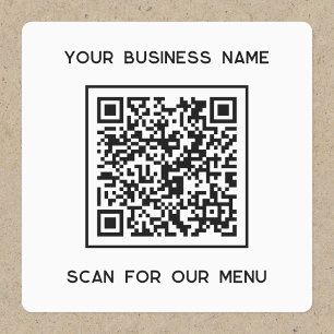Étiquettes QR Code Text Business Scan for Menu
